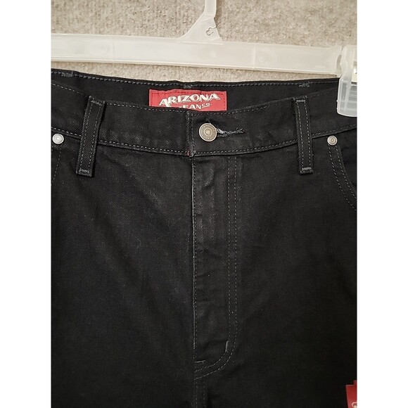 Arizona Relaxed Straight Leg Jeans Mens 38x32 Black Flex Denim Stretch NEW - Picture 3 of 12